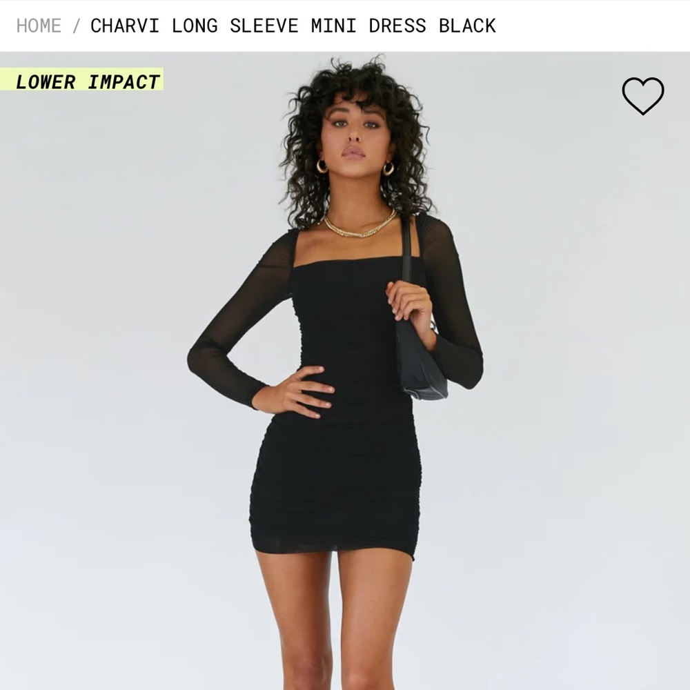 Princess polly long sleeve black mini dress